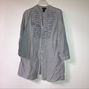 Button Down Seersucker Tunic